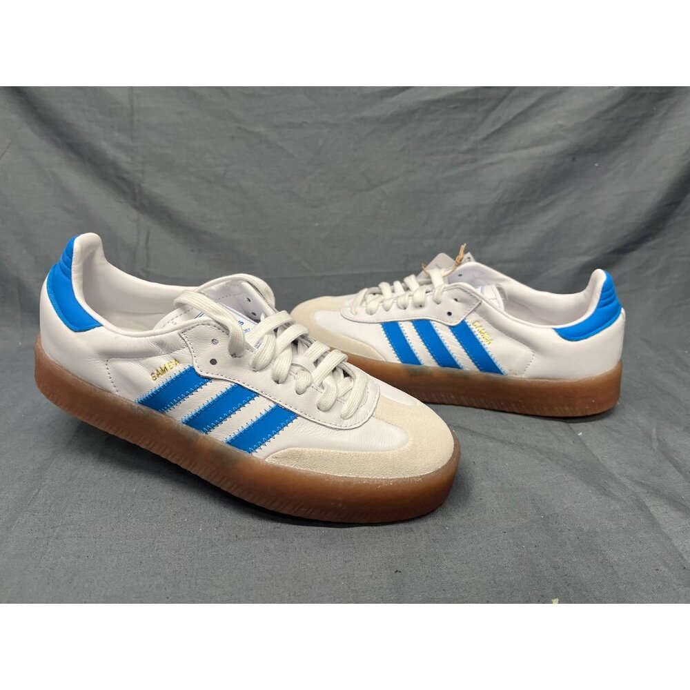 Adidas Sambae Platforms Sneakers Leather White Gum Girls Size 7 NEW NO BOX! - Picture 1 of 11